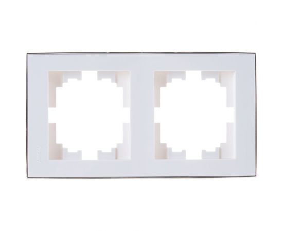 Двухместная вертикальная рамка LEZARD RAIN б/ вст белая с бок. вст. хром 703-0225-152 