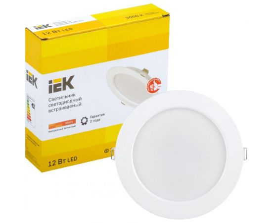 Светильник IEK ДВО 1613 LED, белый, круг, 12Вт, 3000К, IP20 LDVO0-1613-12-3000-K01 