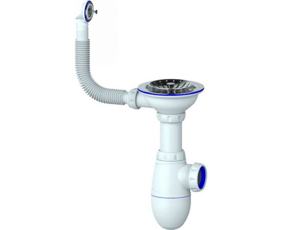 Сифон Unicorn B411 3 1/2х40 с круглым переливом винт, шток, ручка - латунь 533278 