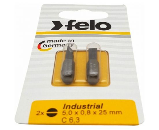 Бита плоская шлицевая в блистере Industrial (2 шт; SL5x0.8x25 мм) Felo 02050036 – изображение 2