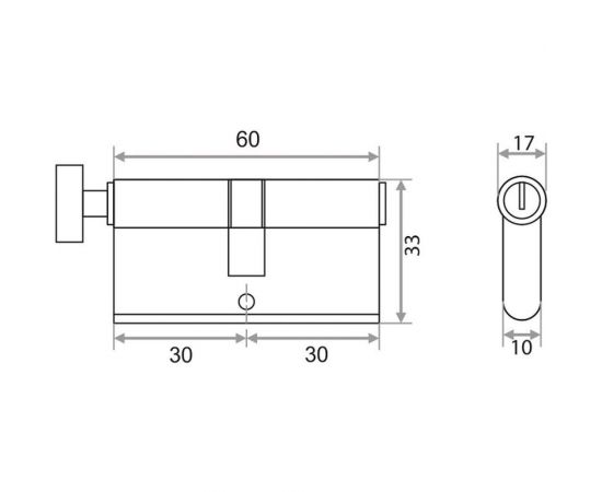 Цилиндр Trodos ЦАМ ЦМВ 60-5K CP хром 208085 – изображение 2