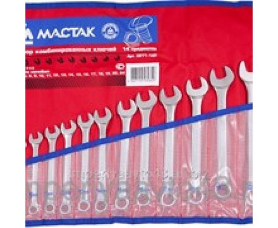 Набор комбинированных ключей 8-22мм 12шт МАСТАК 0211-12P – изображение 2