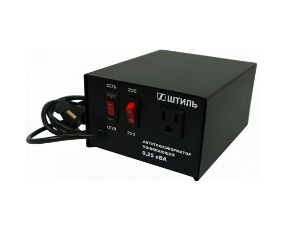 Автотрансформатор Штиль 0,25 кВА в черном корпусе АТ 230-220/110-0,25-50 ч/к – изображение 2