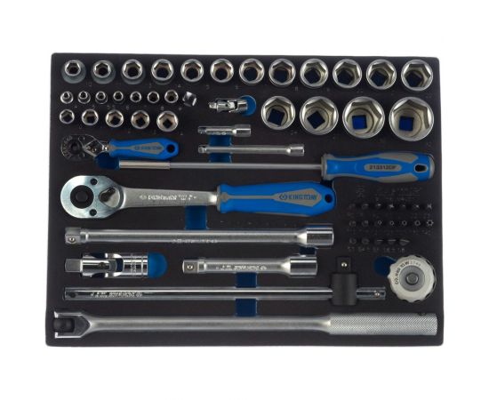 Набор торцевых головок 1/4""&1/2"" с принадлежностями, ложемент, 60 предметов KING TONY 9-7560MRV01 