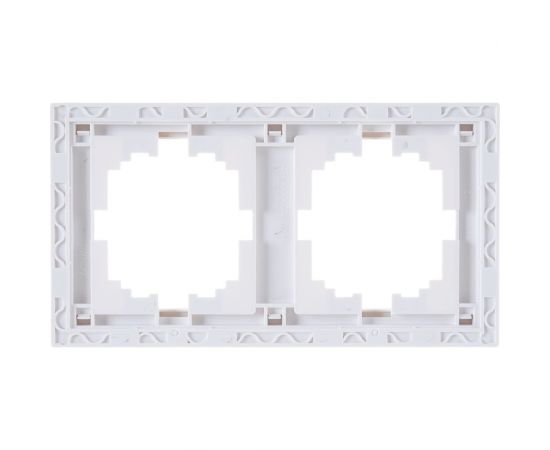 Двухместная вертикальная рамка LEZARD RAIN б/ вст белая с бок. вст. хром 703-0225-152 – изображение 3