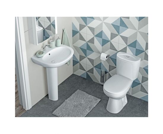 Унитаз-компакт Santek ""Анимо"" прямой выпуск, стандарт 2-режима, сиденье дюропласт, металлический крепеж NEW 1WH302132 00023694 – изображение 6