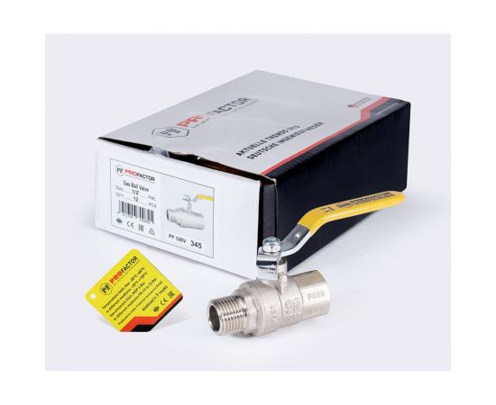 Шаровой кран для газа PROFACTOR PF GAS ручка рычаг, в/н 1/2 дюйма PF GBV 345 – изображение 8