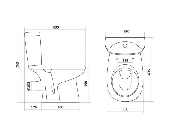 Унитаз-компакт Santek ""Анимо"" прямой выпуск, стандарт 2-режима, сиденье дюропласт, металлический крепеж NEW 1WH302132 00023694 – изображение 8