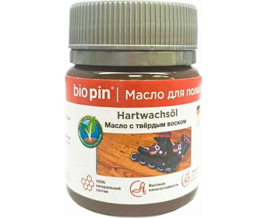 Масло для пола с твердым воском BIO PIN 1910 Hartwachsol, в цвете прозрачный коричневый 45 мл 19106F103 