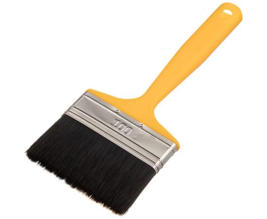 Флейцевая кисть для эмалей и красок на основе растворителей искусственная щетина Р1 100х14мм Мелодия цвета 66100 