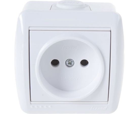 Розетка Lezard NATA, без заземления, керамика, белый 710-0200-121 