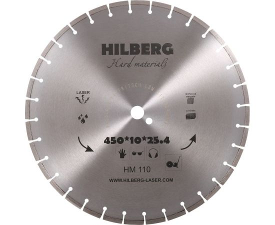 Hilberg Диск алмазный отрезной 450x25,4x12Hard Materials Лазер HM110 