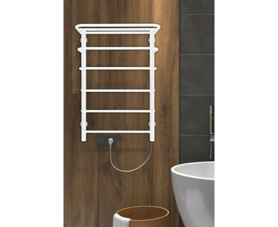 INDIGO Полотенцесушитель Hit (electro) 80/50 (скр.монтаж, унив.подкл.R/L, Белый матовый) LHE80-50WMR 