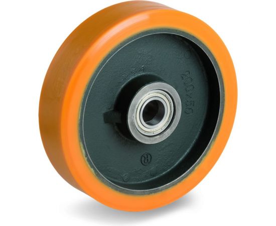 Tellure Rota Колесо большегрузное под ось, d- 300мм, чугун, шариковый подшипник в комплекте, 642168 