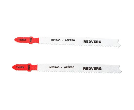 Пилка для лобзика универсальная T123X грубый рез, HSS 2 шт. REDVERG 6623548 