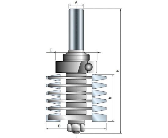Фреза для сращивания наборная с подшипником (50.8 x 45.2 мм; хвостовик 12 мм) с FREUD PRO 99-03912 
