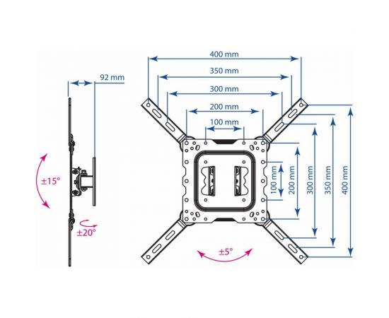 TV кронштейн Kromax DIX 16 black 20204 – изображение 11