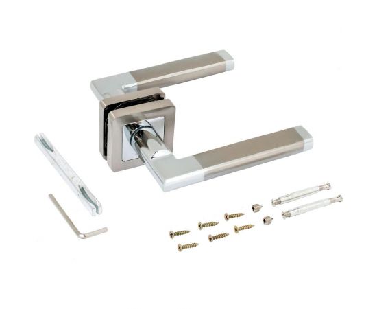 Комплект ручек Аллюр ВЕНСАН SN/CP 2682 (матовый никель; хром) 12273 – изображение 2