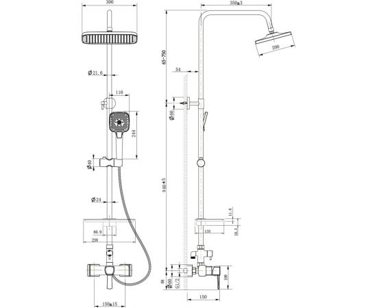 Lemark Смеситель Evitta для душа с регулируемой высотой штанги LM0560C – изображение 2
