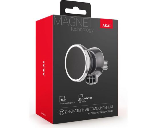 Магнитный автомобильный держатель на решетку воздуховода AKAI черный PM-533MV – изображение 2