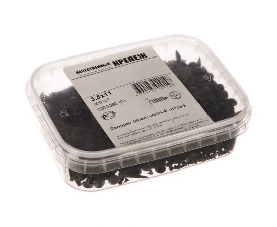 Саморез Качественный Крепеж 3,5х11 полуцилиндр, оксид 600 шт 0200065 КЧ – изображение 2