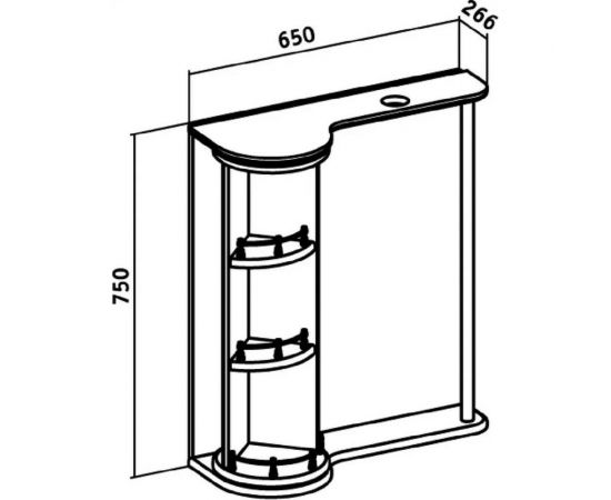 RUNO Зеркальный шкаф Секрет 65 00000000580 – изображение 3