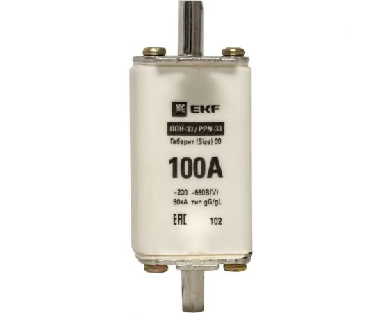Плавкая вставка EKF ППН-33 160/100А габарит 00 PROxima SQfus-33/160/100 – изображение 4