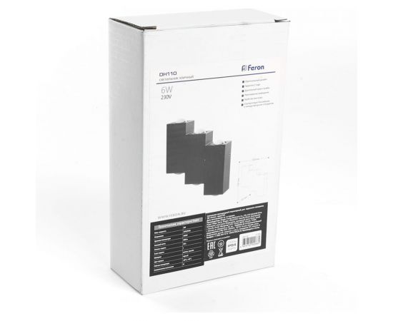 Уличный светодиодный светильник FERON DH110, 6x1W, 600Lm, 4000K, черный, 11704 – изображение 6