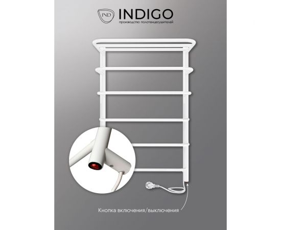 INDIGO Полотенцесушитель Hit (electro) 80/50 (скр.монтаж, унив.подкл.R/L, Белый матовый) LHE80-50WMR – изображение 7
