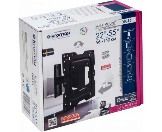 TV кронштейн Kromax DIX 16 black 20204 – изображение 10