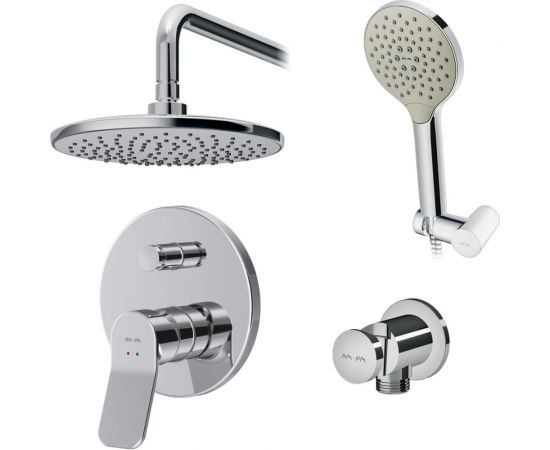 Набор: смеситель для ванны/душа AM.PM, X-Joy верхний душ, с держателем, душевой набор FB85A1RH20 