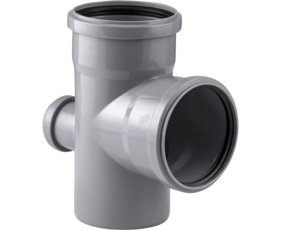 Канализационная одноплоскостная крестовина 110/110/50, 87 градусов, серый 11323 