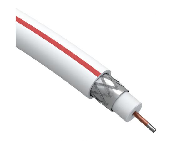 Коаксиальный кабель ЭРА SAT 50 M, 75 Ом, CCS/, PVC, цвет белый Б0044607 