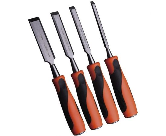 Набор долот-стамесок HARDEN усиленные, плоские, CRV, 4шт, 6-13-19-25 мм 611011 