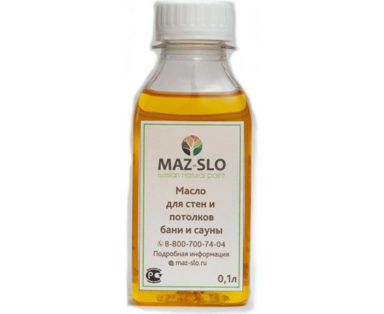 Масло для стен и потолков в бане и сауне MAZ-SLO цвет Графит 100 мл 8065704 