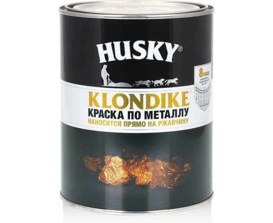 Краска по металлу с молотковым эффектом HUSKY KLONDIKE (черная; 0.9 л) 25620 
