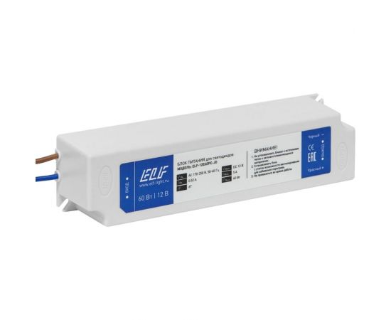 Блок питания ELF, 12В, 60Вт, пластик, IP67 12E60PC-JO 