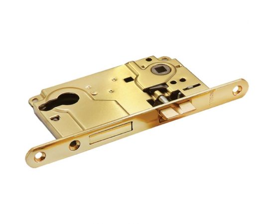Замок с ригелем под ключевой цилиндр MORELLI цвет-золото L1885 PG 9011250 
