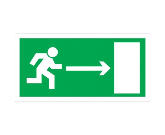 Направление к эвакуационному выходу Стандарт Знак Е03 направо, 100x200 мм, пленка ПП 00-00024573 