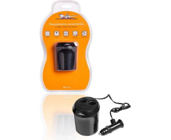 Прикуриватель-разветвитель в подстаканник (2 гнезда, 2 USB) Airline ASP-2U-16 