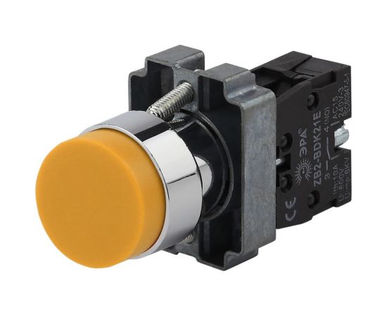 Кнопка управления ЭРА LAY5-BL51 без подсветки, желтая, 1з, 20/200/6000 Б0045674 