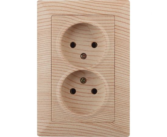 Розетка Intro 420411 2х2P, 16А, 250В, СУ, Solo, сосна Б0043332 