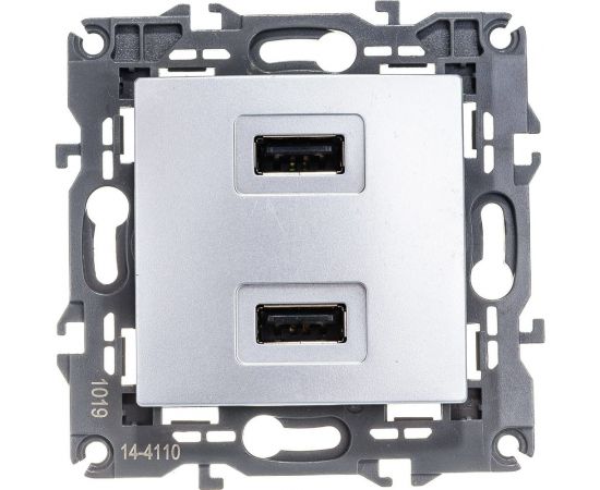 Зарядное устройство USB ЭРА 14-4110-03 230В/5В-2100мА, IP20, Elegance, алюминий Б0034360 