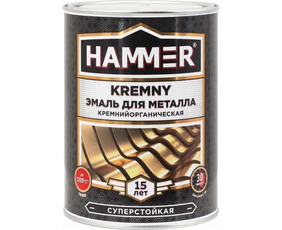 Эмаль по металлу HAMMER КО Kremny RAL 6002 зеленый 500С 0.8 кг ЭК000138087 