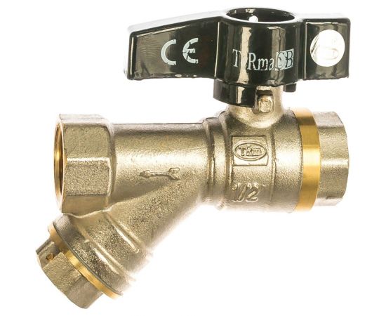 Шаровой кран Terma с Фильтром CB 1/2 в/в бант 25696 