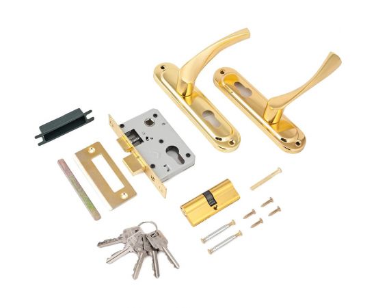 Врезной замок Стандарт с/руч 103/50 GP латунь 4 846 – изображение 2
