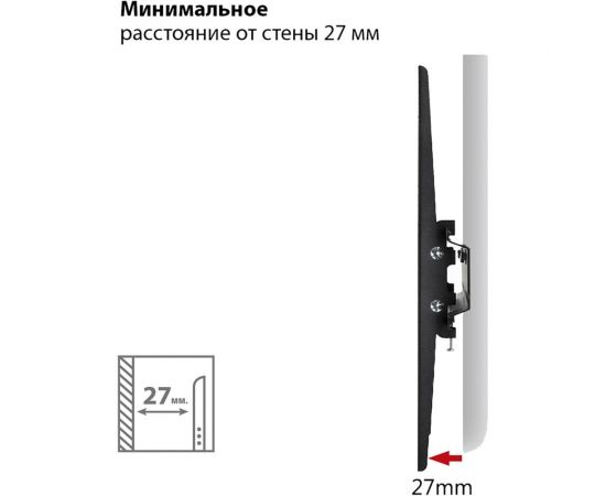 Кронштейн GODIGITAL VESA 100-400 мм до 40 кг фиксир, черн. TF-3254 – изображение 2
