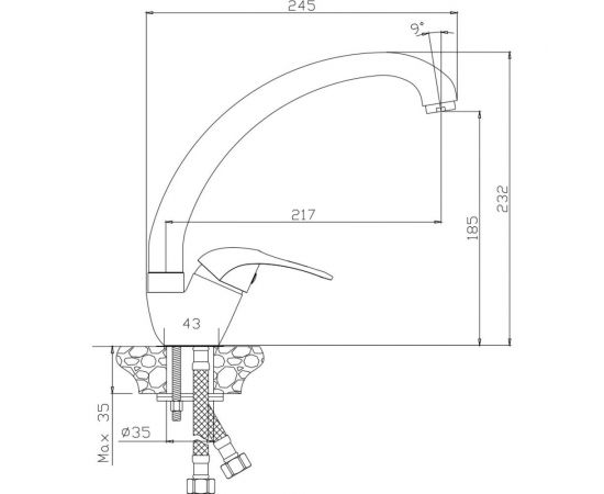 Смеситель для кухни OLIVES Vega 12431VE – изображение 2