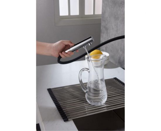 Смеситель для кухни с подключением фильтра и выдвижной лейкой Timo Saona хром 2356/00FL – изображение 2