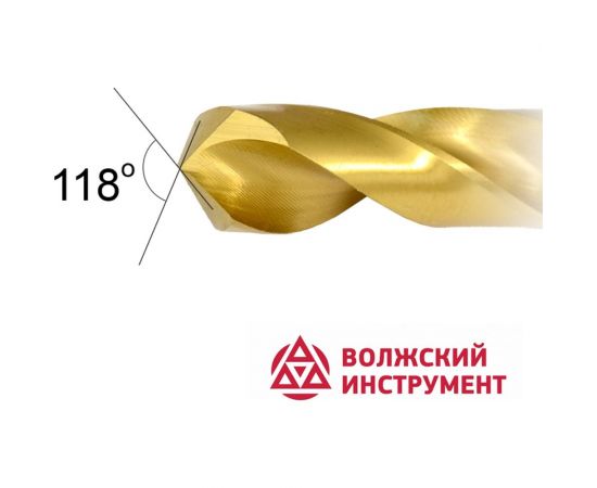 Сверло ц/х средняя серия с покрытием нитридом титана (7.5 мм; Р6М5-TiN; А) Волжский Инструмент 161760 – изображение 3